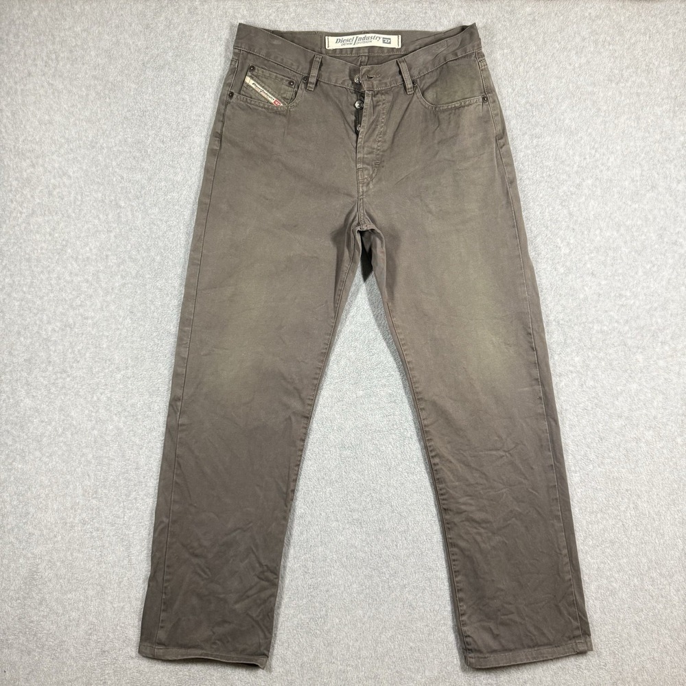 Diesel KULTER Straight Leg Chinos Mens 31x31 Dark Beige Canvas Pants READ Tag 33